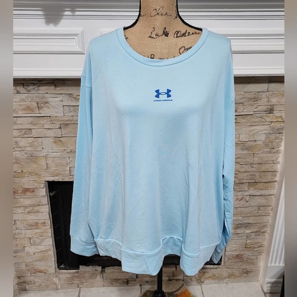 Under‎ Armour light blue rival Terry crew sweatshirt plus size 3X new!!! - Picture 1 of 7